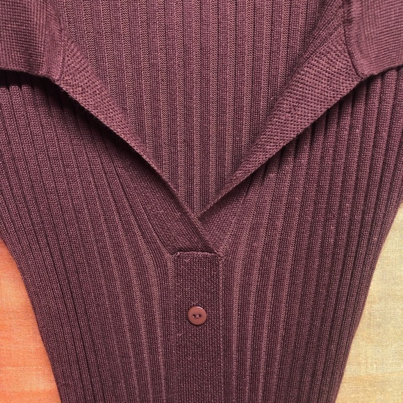 All the way down button polo dress with accent stripes - Picture 6 of 7